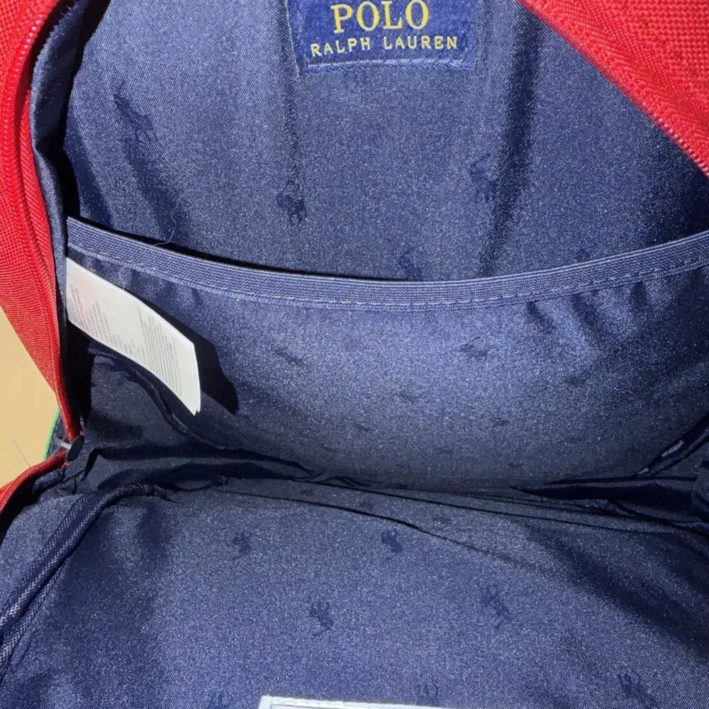 Polo Ralph Lauren Colorblock Youth Combo Pack Backpack Lunch Box & Pencil Case
